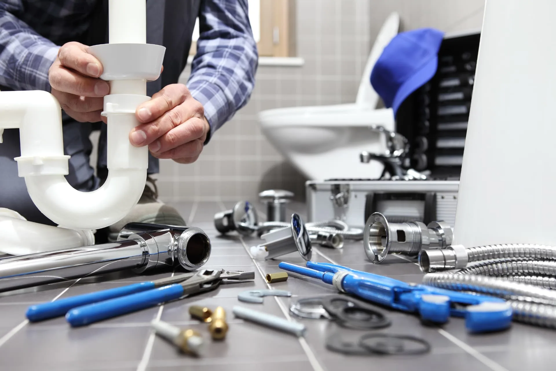 Bathroom remodel drain and trap plumbing in Maricopa County, AZ